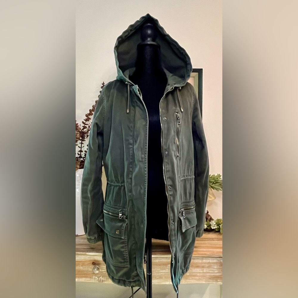 Y2K Hooded Banana Republic Army/Utility Jacket XS